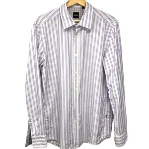 Boss Hugo Boss LS Dress Shirt L white with stripes